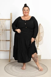 Sukienka Maxi FLAMINGO czarna Plus Size 44/52