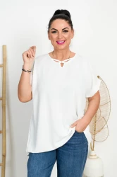 Bluzka z crepy KOSTA biała Plus Size 44/50