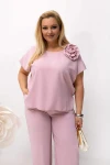 Elegancki Komplet ROYAL pudrowy Plus Size 44-50