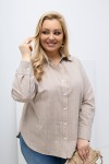 Koszula 100% VANESSA Oxford beżowa Plus Size 46-56