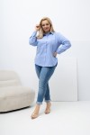 Koszula 100% VANESSA Oxford niebieska Plus Size 46-56