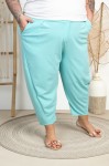 Eleganckie Spodnie Baloons DEVINE turkus Plus Size 44-54