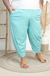 Eleganckie Spodnie Baloons DEVINE turkus Plus Size 44-54