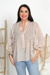Koszula Boho w Groszki BRITA beżowa Plus Size 44/50