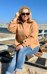 Bluza z z rozporkami SHERYL camel Plus Size 42-52
