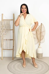 Sukienka Maxi MOTYLEK bananowa Plus Size 42/50