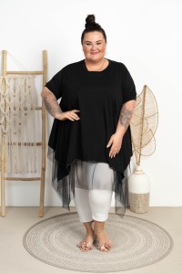 Tunika z tiulem FLIP czarna Plus Size 50/56