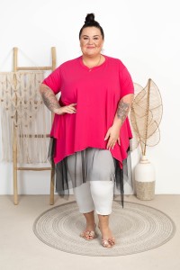 Tunika z tiulem FLIP różowa Plus Size 50/56