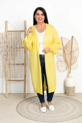 Kardigan Sweter SMILE żółty Plus Size 44/50