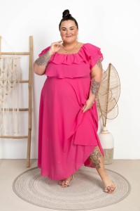 Sukienka Maxi Hiszpanka VENTURA fuksjowa Plus Size 52/56 