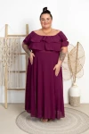 Sukienka Maxi Hiszpanka VENTURA śliwkowa Plus Size 52/56