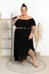 Sukienka Maxi Hiszpanka VENTURA czarna Plus Size 52/56