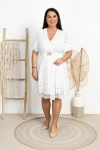 Sukienka Koronkowa literka A KLAUDIA biała Plus Size 44/50
