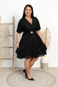 Sukienka Koronkowa literka A KLAUDIA czarna Plus Size 44/50