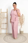 Elegancki Komplet na Komunię lub Wesele JESSI pudrowy Plus Size 44-52