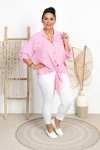 Koszula z wiązaniem MADAME pudrowa Plus Size 44/50 