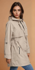 Wiosenna Kurtka Parka LAURA beżowa Plus Size 44-54