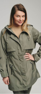 Wiosenna Kurtka Parka LAURA khaki Plus Size 44-54