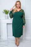 Sukienka elegancka EMMA butelkowa zieleń Plus Size 44-56