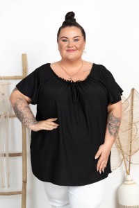 Bluzka z crepy KIKI czarna Plus Size 48/56