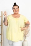 Bluzka z crepy KIKI bananowa Plus Size 48/56