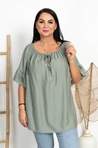 Bluzka Hiszpanka ROKSANA khaki Plus Size 48/54