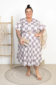 Sukienka Maxi literka A KAMILLA wzór 2 Plus Size 46/52