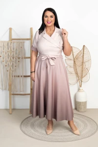 Sukienka Maxi INDIA OMBRE beżowa Plus Size 44-52