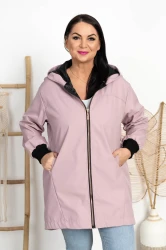 Wiosenna Parka MARTYNA pudrowa Plus Size 44-54