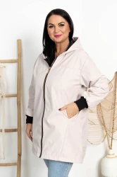 Wiosenna Parka MARTYNA jasnobeżowa Plus Size 44-54