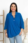 Koszula kopertowa MARYLA chabrowa Plus Size 48/52