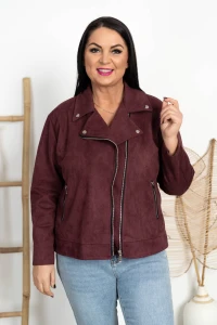 Ramoneska z Zamszu KING śliwkowa Plus Size 44-52