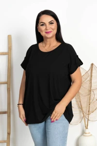 Bluzka prążkowana LANA czarna Plus Size 44/50
