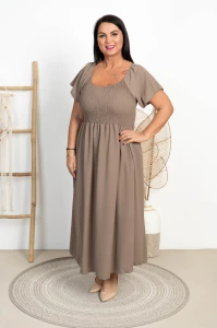 Sukienka Maxi Gumkowany Dekolt DIDI fango Plus Size 44/52