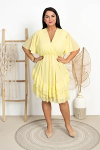 Sukienka Szyfonowa RENET żółta Plus Size 46/54
