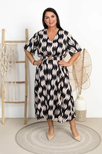 Sukienka Maxi literka A KAMILLA wzór 1 Plus Size 46/52
