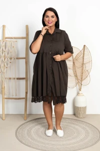 Sukienka Koszulowa MARSELA czekoladowa Plus Size 44/50