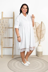 Sukienka Koszulowa MARSELA biała Plus Size 44/50