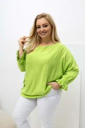 Miękki Sweterek NOLA limonkowy Plus Size 48/56