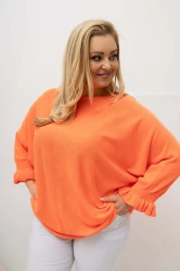 Miękki Sweterek NOLA neon pomarańcz Plus Size 48/56