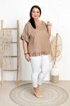 Lniana Bluzka z falbankami VAJANA fango Plus Size 44-54