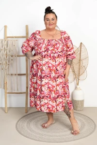 Sukienka Gumkowany Dekolt BAMBINO wzór 1 Plus Size 50/56