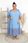 Trapezowa Sukienka z falbaną i koronką FRANY jeans Plus Size 50/56