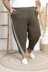 Spodnie Baloons z paskami DEVINE khaki Plus Size 44-58