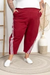 Spodnie Baloons z paskami DEVINE bordowe Plus Size 44-58