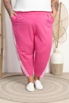 Spodnie Baloons z paskami DEVINE różowe Plus Size 44-58