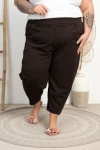 Eleganckie Spodnie Baloons DEVINE czekoladowe Plus Size 44-54 