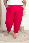 Eleganckie Spodnie Baloons DEVINE czerwone Plus Size 44-54