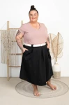 Spódnica z kieszeniami FOCUS czarna Plus Size 46/52
