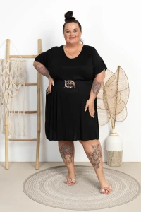 Lekka Sukienka trapezowa JENIFER czarna Plus Size 48/54